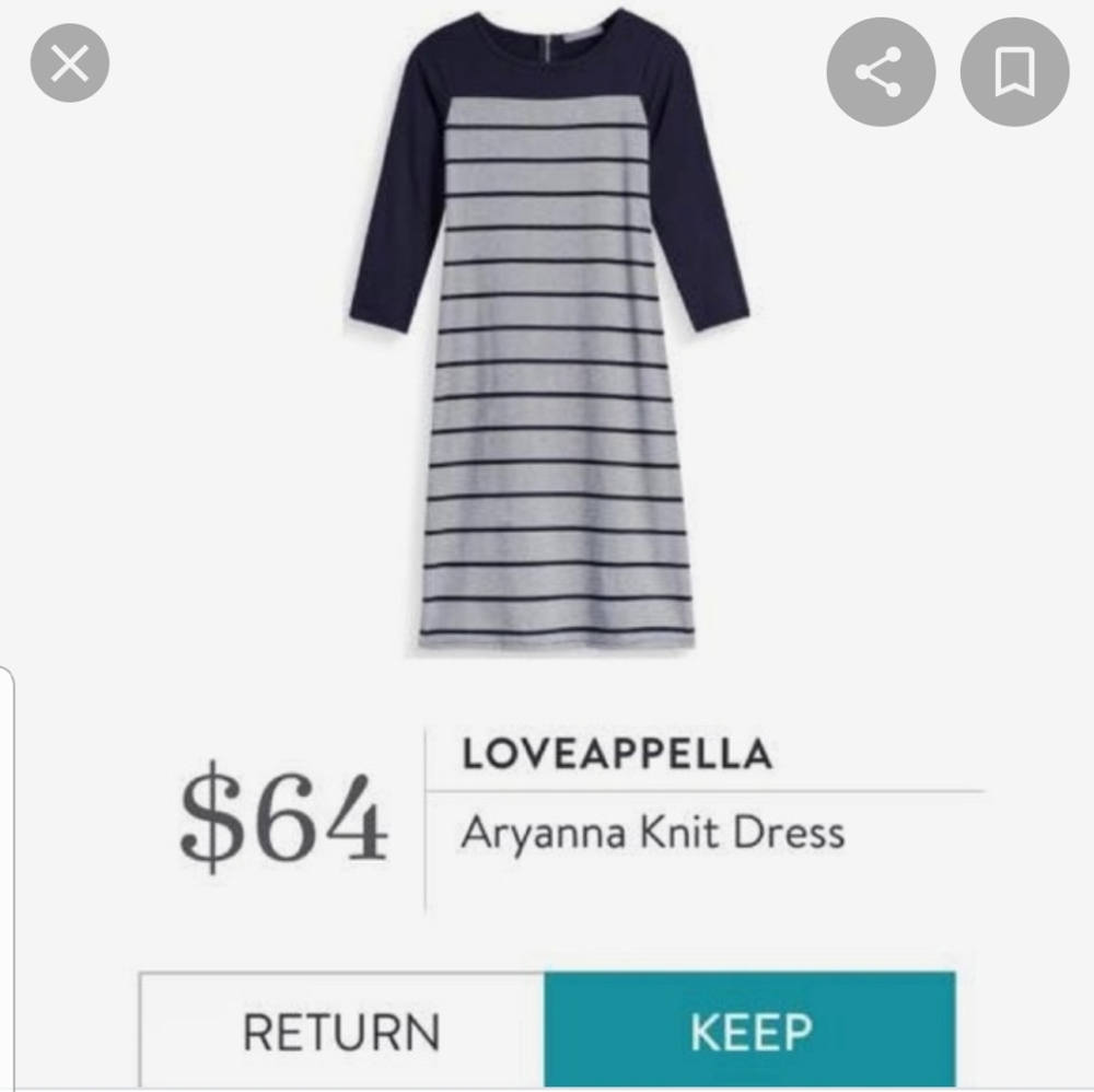 Stitch Fix Loveappella Aryanna Dress Navy sz L NWT